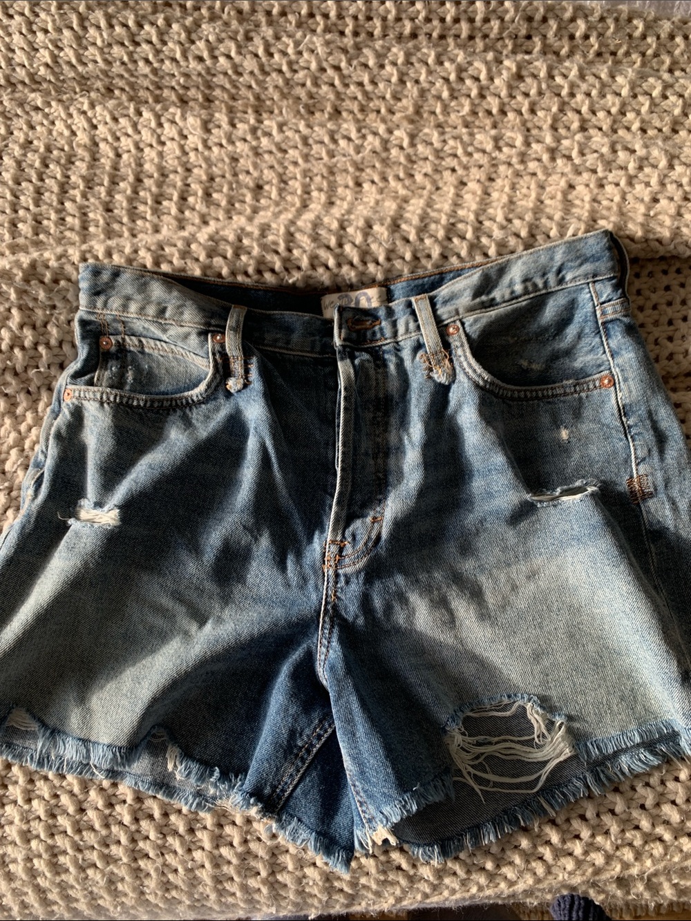 Free people mid rise Classic Blue Denim Women's Cutoff Shorts
